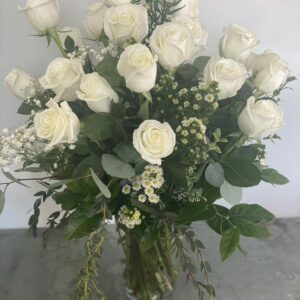 The Derby One Dozen White Roses