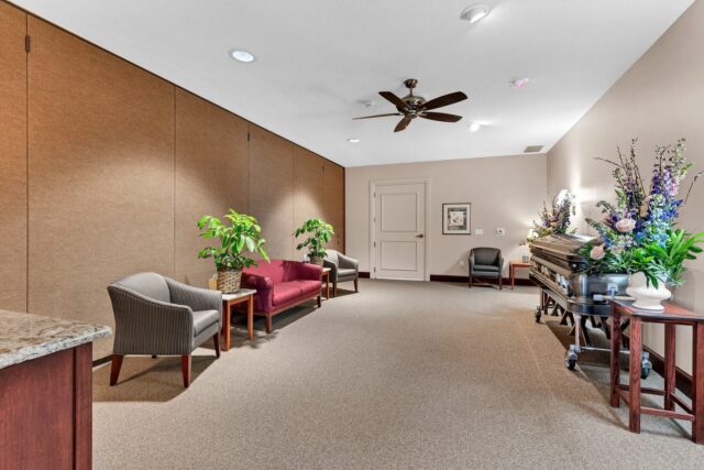 Community reception room at Downing and Lahey West Wichita KS