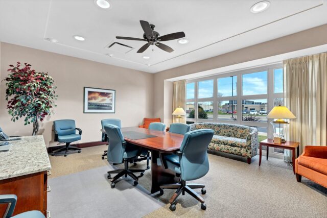 Community reception room at Downing and Lahey West Wichita KS